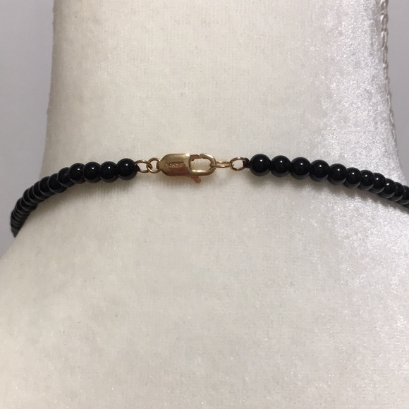 BLACK SPINEL FACETED BEADED NECKLACE - Picture 2 of 9